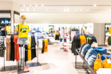 Bokeh ile moda butik giyim mağazası Soyut bulanık 