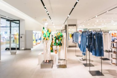 Bokeh ile moda butik giyim mağazası Soyut bulanık 