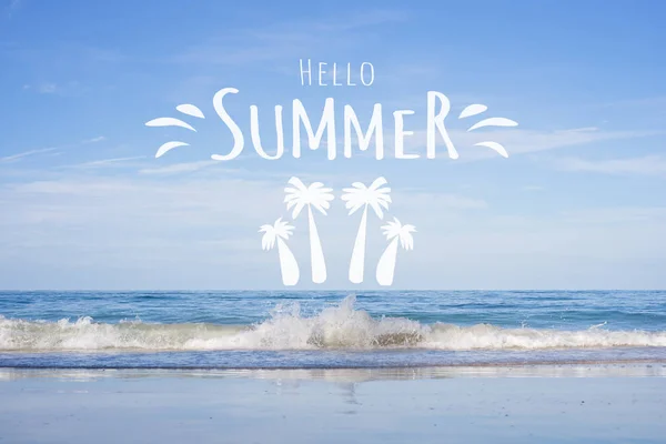 Hello Summer beautiful tropical beach background concept. Sea Ba — Stock Photo, Image