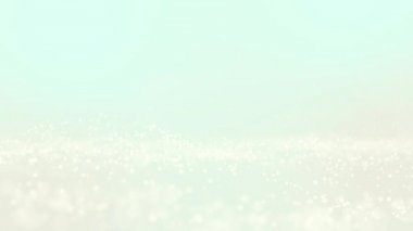 Bokeh ile Pırıltılı Parçacıklar. 4k işlenmiş beatiful rahatlatıcı açık mavi arka plan üzerinde su gibi Soyut Doğal Yüzen Organik Parçacıklar.