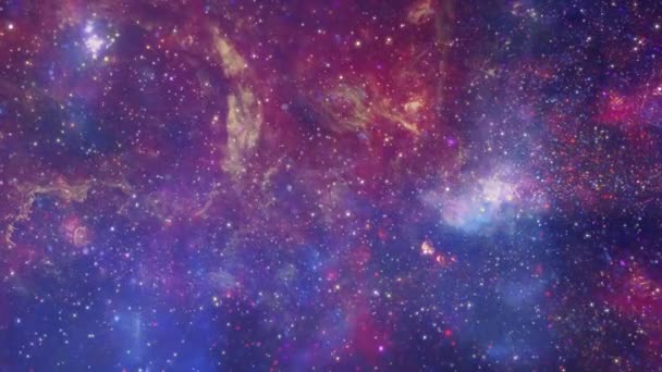 Flying Universe Space Stars Floating Beautiful Milky Way Space Background — Stock Video