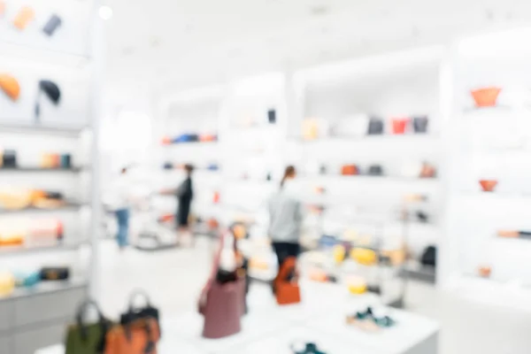 Abstract blurred photo of the bag and shoes store in a shopping — Stock Photo, Image