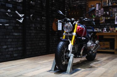 Bangkok, Tayland - 30 Ağustos 2019: Bmw R nine T Opsiyon 719 Na