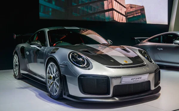 Bangkok, Tailândia, 5 de setembro de 2019: prata metálica Porsche 9 — Fotografia de Stock