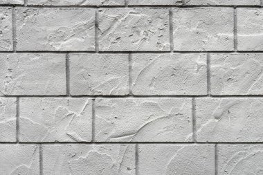 Yatay beton duvar desenli arka plan. Beyaz gri kırsal 
