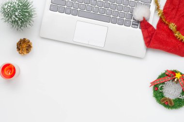 Üst düzey noel ofis masa masası parti konsepti, Chr