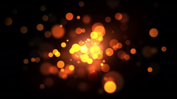 Résumé Smooth Golden Bokeh éclaire l'animation. Joyeux Noël et bonne année lumière BG. Glitter Brillant avec des graphiques Flare Motion. Contexte festif. Particules flottantes. Flare du point central . 