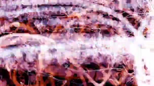Abstraktní Digitální Pestrobarevná Vlna Chaosu Plynulými Malými Částicemi Rychle Tekoucími — Stock video