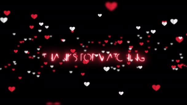 Gracias Por Ver Animación Video Gráfico Movimiento Con Corazón Blanco — Vídeo de stock