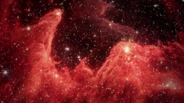 Volo Spaziale Nella Nebulosa Dell Aquila Nell Inferno Torreggiante Nelle — Video Stock