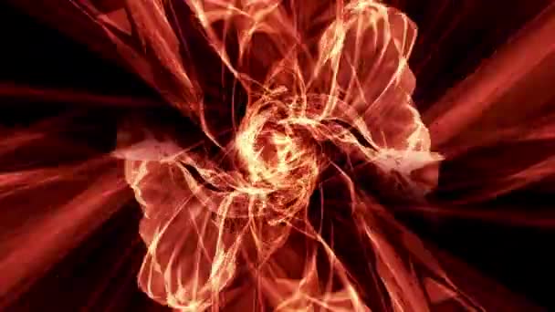 Abstract Background Seamless Loop Fire Energy Plasma Waves Dynamic Symmetric — Stock Video