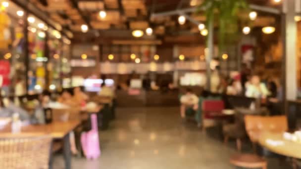 ブラーコーヒーショップの雰囲気の背景 ボケショット Blurred People Restaurant Cafe店内の背景 — ストック動画