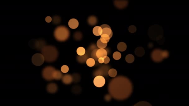 Glow Orange Gold Abstraktní Pozadí Bokeh Kruhové Úvahy Vánocích Nový — Stock video