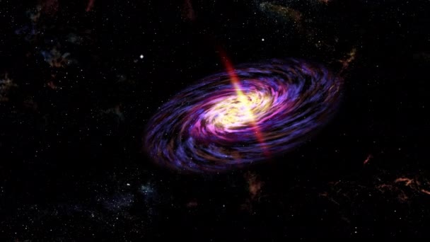 Galaxia Espiral Giratoria Espacio Profundo Vuelo Vuelo Través Campos Estelares — Vídeo de stock