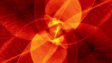 Soyut Kırmızı Turuncu Çizgi Dalga Arkaplanı. Alev fütüristik dijital tel örgülü ağ dalgası döngüsü. Soyut bir hareketle. Siber teknoloji, ses görselleştirme, büyük veri.