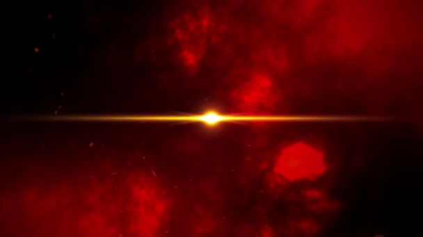 Intro Title Explosion Lens Flares Transition Streaks Abstract Red Dark — Stock Video