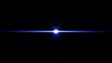 Kusursuz döngü merkezi yıldız mavi spot ışıkları optik mercekler parlak animasyon sanat arkaplanı. 4K Parıldayan lamba ışını efekti başlık video görüntülerini kaplamak için.