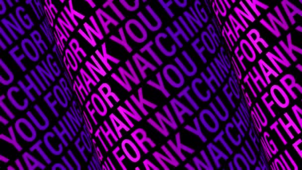 Thank You Watching Typography Seamless Loop Animation Background Пурпурный Фиолетовый — стоковое видео