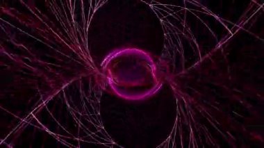 Soyut Pembe Magenta Dönen Deseni. Animasyon Taşıma Hatları. Kusursuz Hisse Senedi Görüntüsü. 3B Graphic Dijital dalgalar Bilgisayar tarafından oluşturulan arkaplan.