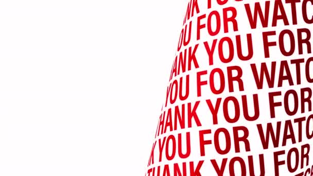 Merci Avoir Regardé Typographie Texte Rouge Seamless Loop Animation Sur — Video