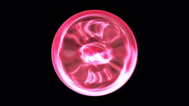 Resumen Sci Rosa Rojo Fantasía Futurista Bola Plasma Lazo Sin — Vídeos de Stock