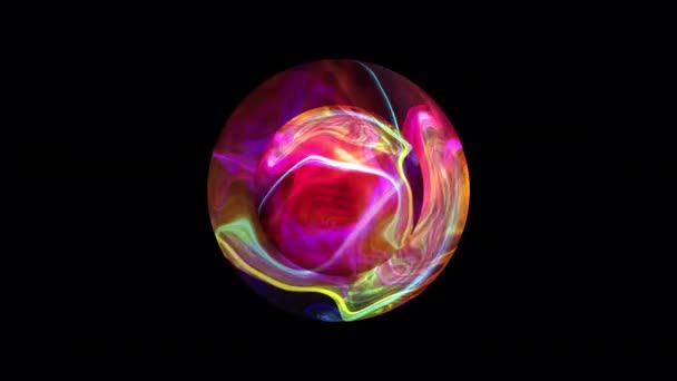 Resumen Ciencia Ficción Colorida Fantasía Futurista Bola Vidrio Plasma Lazo — Vídeos de Stock