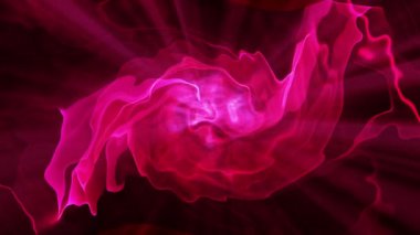 4k döngülü parlak pembe fütürist arka plan formu soyut 3D kıvrımlı çizgiler, kusursuz ışık döngüsü bilim kurgu soyut temalı işaret fişeği bilim, teknoloji, gelecekteki arka plan için gizemli bulut dalgaları.