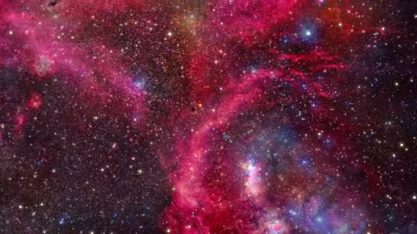 オリオン座への宇宙旅行 4Kは シーンやタイトルのための宇宙での科学映画や映画のための映画映像です — ストック動画