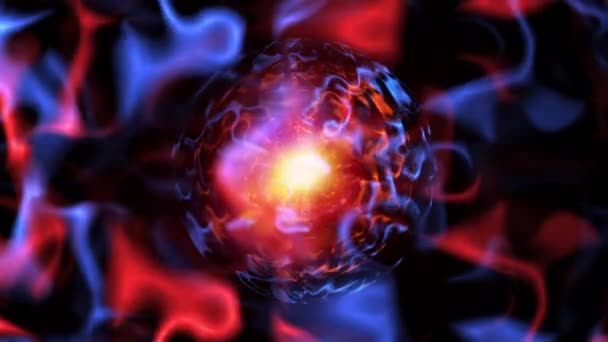Esfera Onda Plasma Energia Abstrata Loop Sem Costura Brilhando Explosões — Vídeo de Stock