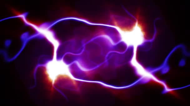 Αφηρημένη Κίνηση Φόντο Κινούμενα Σχέδια Λάμπει Σωματίδια Ηλεκτρική Αστραπή Σπινθήρες — Αρχείο Βίντεο