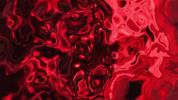 Fond Abstrait Surface Liquide Métallique Rouge Ondulé Avec Des Ondulations — Video