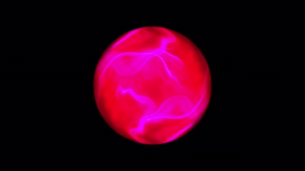 Abstract Futuristic Energy Sphere Electrical Discharges Seamless Looped Animation Red — Stock Video