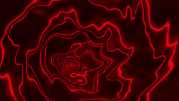 Abstracte Naadloze Lus Gloeien Rode Energie Achtergrond Met Hypnose Visuele — Stockvideo