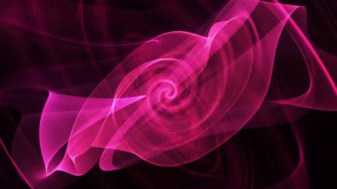 Soyut arka plan pembe yarı şeffaf kıvrımlı döner döngü animasyonu. 4K Renkli 3D CGI hareketi fraktal şekil değiştirip salınıyor. Geleceği şekillendiren grafikler kusursuz döngü.