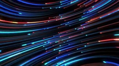 Soyut parlayan lazer çizgileri animasyon arka planı. 4K 3D renklendirme renksiz ışık çizgileri VJ, optik fiber dijital ağ, fütürist, teknoloji için çizgi animasyonu.
