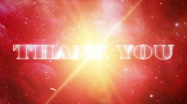 4K Fütürist İnternet 3D soyut sinema arkaplanı imzalı bir teşekkürün animasyonu. Yıldızlı gökyüzü galaksisinde optik patlama efekti arka planına sahip hareket animasyonuna teşekkürler.. 