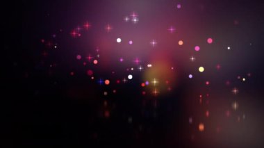 Güzel hareket soyut romantik moda pembe kırmızı parlak parçacık bokeh, optik ışık ve yıldızlar. 4K 3D kusursuz döngü canlandırması soyut festival arkaplanı. 