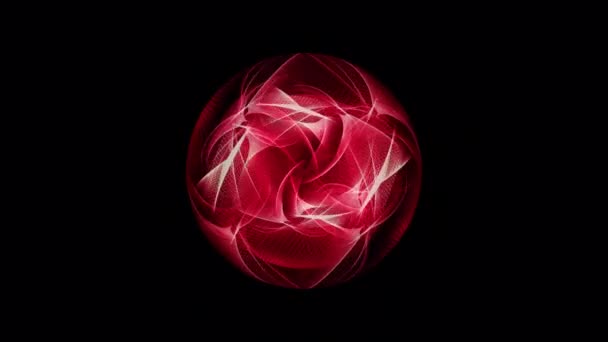 Futuristisch Abstract Geometrisch Grafisch Rood Bol Symmetrisch Naadloos Lusmateriaal Met — Stockvideo