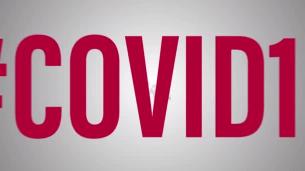 Covid19 Világ Hashtag Szó Felhő Mozgás Háttér Koncepció Renderelés Covid — Stock videók