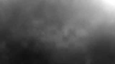 Yumuşak sis, sis, duman, arka planda bulut. 4K 3D kusursuz, gerçekçi dramatik atmosfer siyah arka planda gri duman. Soyut Haze Bulutu. Animasyon sisi çevre etkisi. 