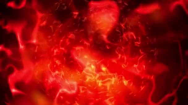 Abstract Digital Fractal Animation Red Fire Flames Plasma Energy Waves — Vídeo de Stock