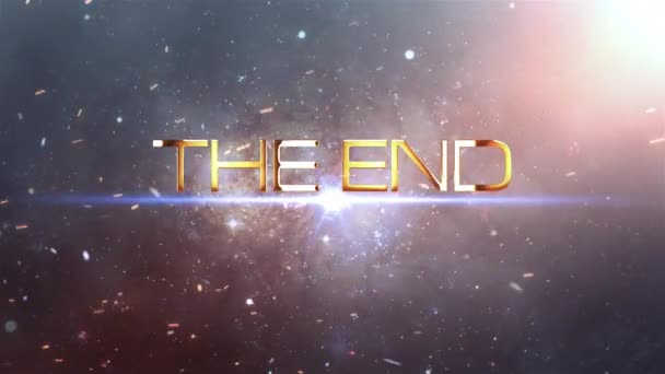 Futurystyczny Filmowy Materiał Filmowy Sci Renderowania Tytuł Pokazujący End Złoty — Wideo stockowe