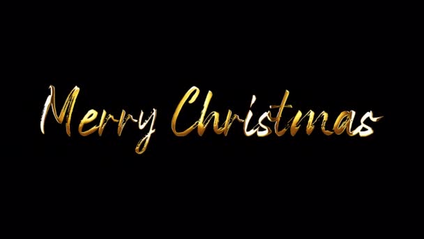 Merry Christmas Happy New Year Happy Birthday Golden Handwriting Text — Stock Video