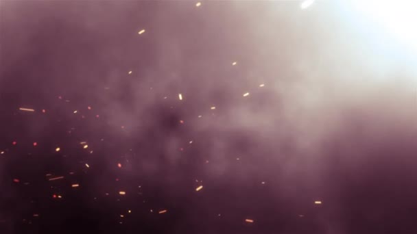 Abstracte Optische Vlam Licht Explosie Ontploft Met Stof Partikels Wolken — Stockvideo