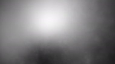 Gizem, korku ve cadılar bayramı arkaplan kavramı için ışık ve sisli animasyon arka planına sahip siyah arka planda soyut, dikişsiz beyaz duman. 4K 3B sis buharı ortam canlandırması 