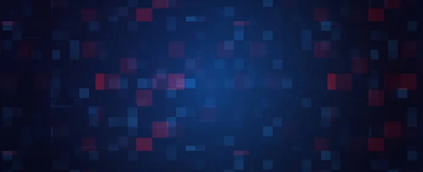 Tecnologia Futurista Digital Abstrata Pixel Panoramic Banner Background Ilustração Renderização — Fotografia de Stock