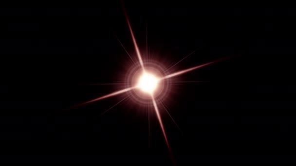 Abstraktes Zentrum Flackernden Stern Optische Linse Fackelt Licht Rotation Animation — Stockvideo