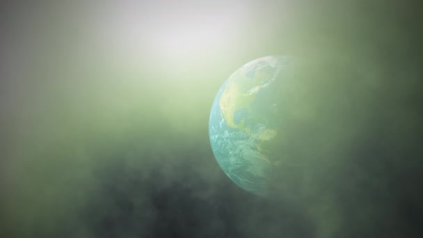 Koncepcja Zanieczyszczenia Ziemi Świat Zielonym Toksycznym Dymie Globalnym Ociepleniu Środowisku — Wideo stockowe