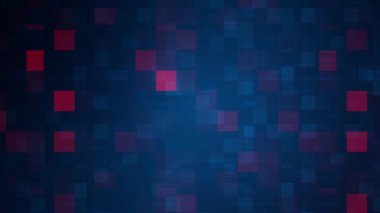 Fütürist bilim teknolojisi soyut arka plan. 4K kusursuz döngü açık mavi mozaik piksel hareket arkaplanı. Pikseller yanıp sönüyor. Mozaik fayansların animasyon arkaplanı. 