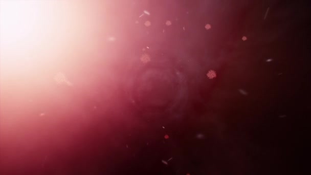 코로나 바이러스의 노골적 애니메이션 코로나 구름낀 배경에서 코로나 바이러스 렌더링 — 비디오